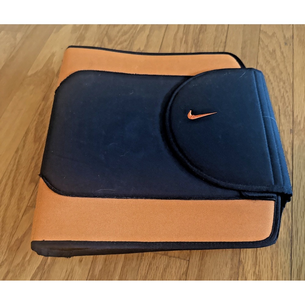 Vintage 90s Nike Trapper Keeper Folder Binder 3 Ring Lifted Swoosh Mead Orange